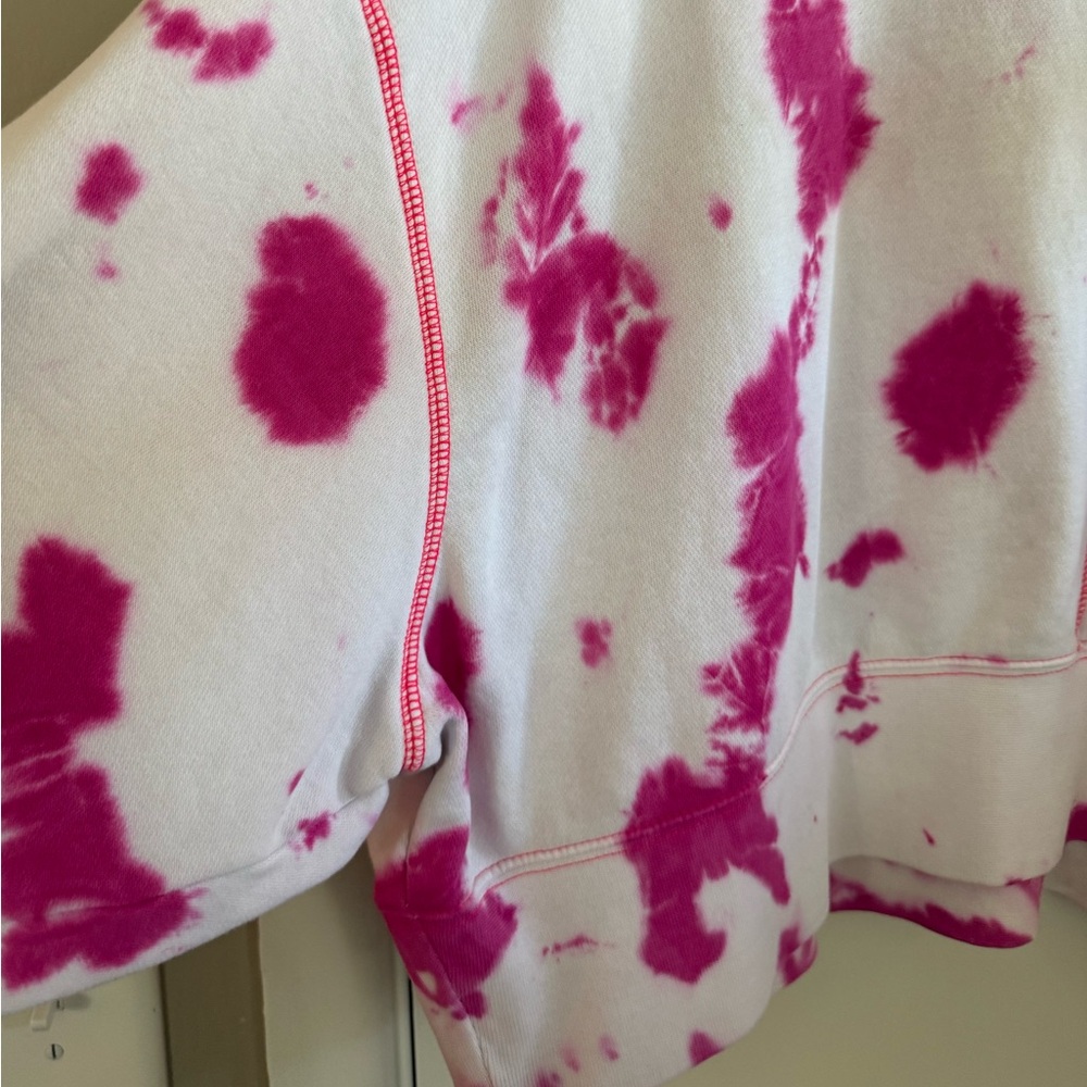 Nike Pink and White Tie-Dye Oversized Cropped Crew, Size XS - Picture 5 of 6